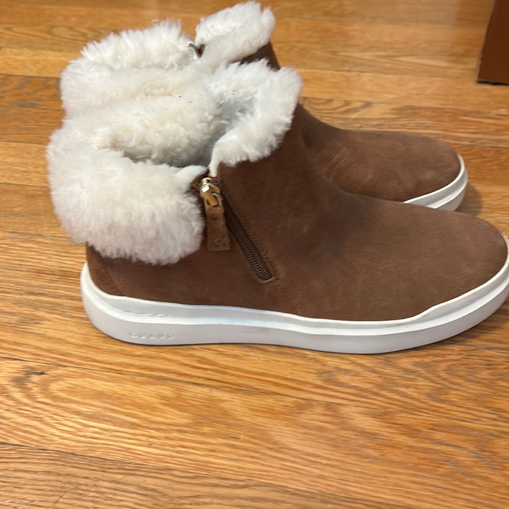 Cole Haan Grand Pro Rally Sneaker Bootie in caramel